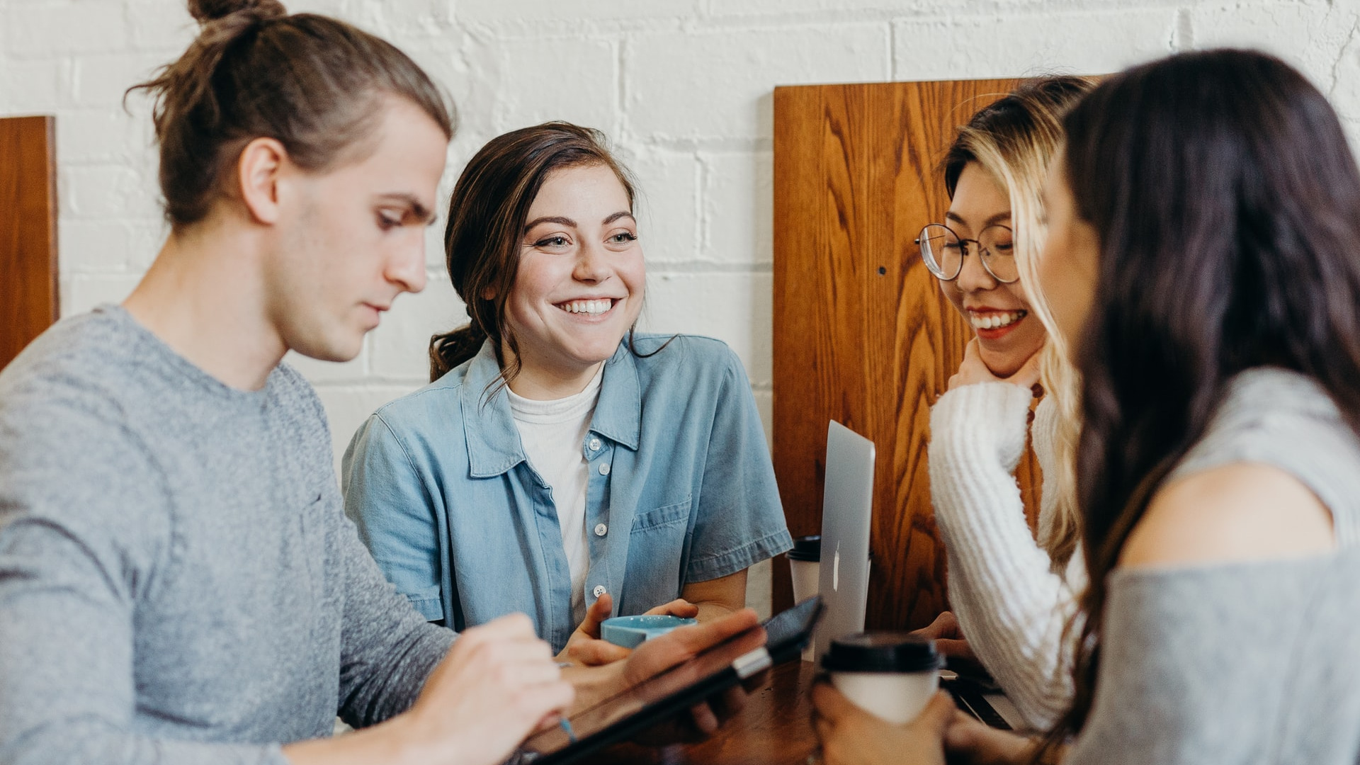 Young people working