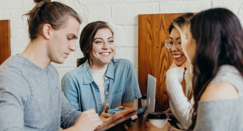 Young people working